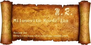Milosevits Rozália névjegykártya