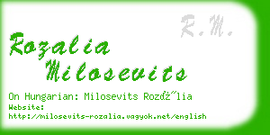 rozalia milosevits business card